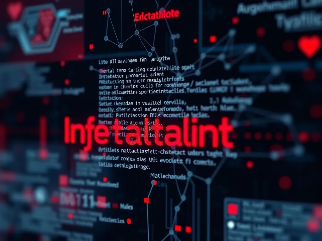 A high-tech digital interface showing complex text data anal